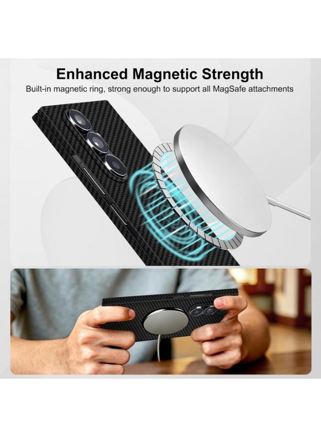 بروتيكت جراب فائق النحافة من ألياف الأراميد لهاتف Samsung Galaxy Z Fold 8 Ultra، متوافق مع MagSafe، بتصميم نحيف للغاية، مصنوع من ألياف الأراميد المنسوجة 1500D، مع غطاء أمامي وخلفي، باللون الأسود المطفي - Image 3