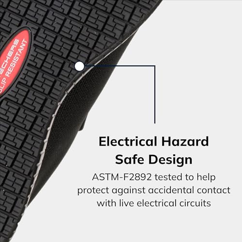 SKECHERS حذاء سكيتشرز للنساء من مجموعة الخدمة الغذائية، أسود، 10 عريض - Image 4