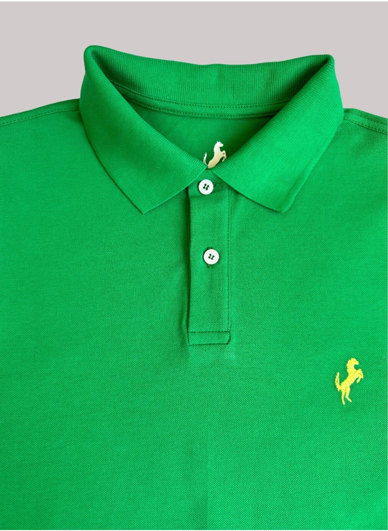 Horse Polo - Horse Polo Classic Polo Shirt, Grass Green - Image 1