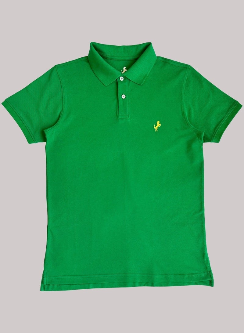 Horse Polo Classic Polo Shirt, Grass Green - Image 5