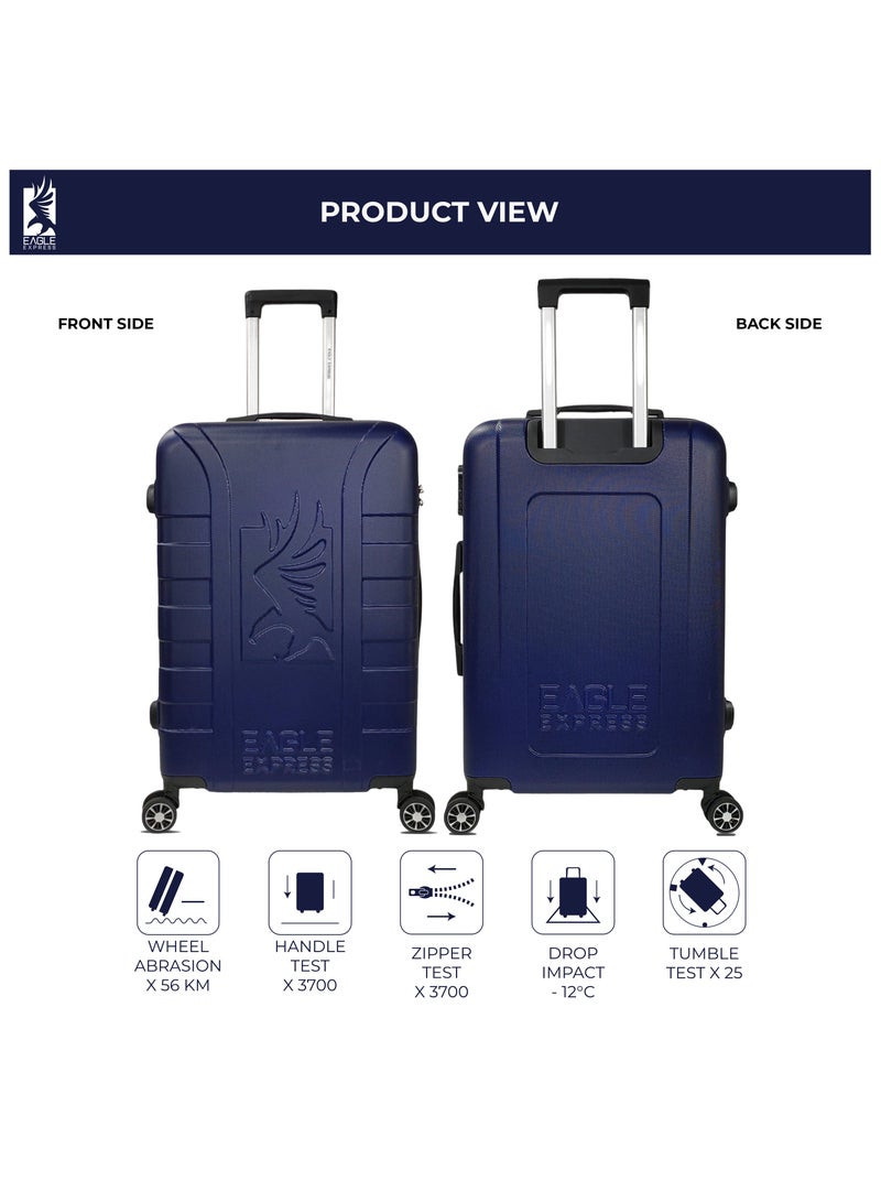 Eagle Express Elysium ABS Hard Trolley Luggage - 1 Piece - 24 inch - Navy Blue - Scratch-Resistant with 360 Spinner Wheels - 1-Year Warranty - Image 2