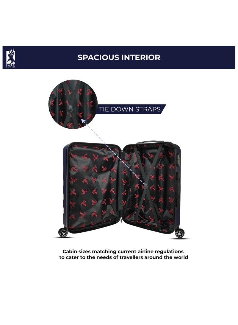 Eagle Express Elysium ABS Hard Trolley Luggage - 1 Piece - 24 inch - Navy Blue - Scratch-Resistant with 360 Spinner Wheels - 1-Year Warranty - Image 5