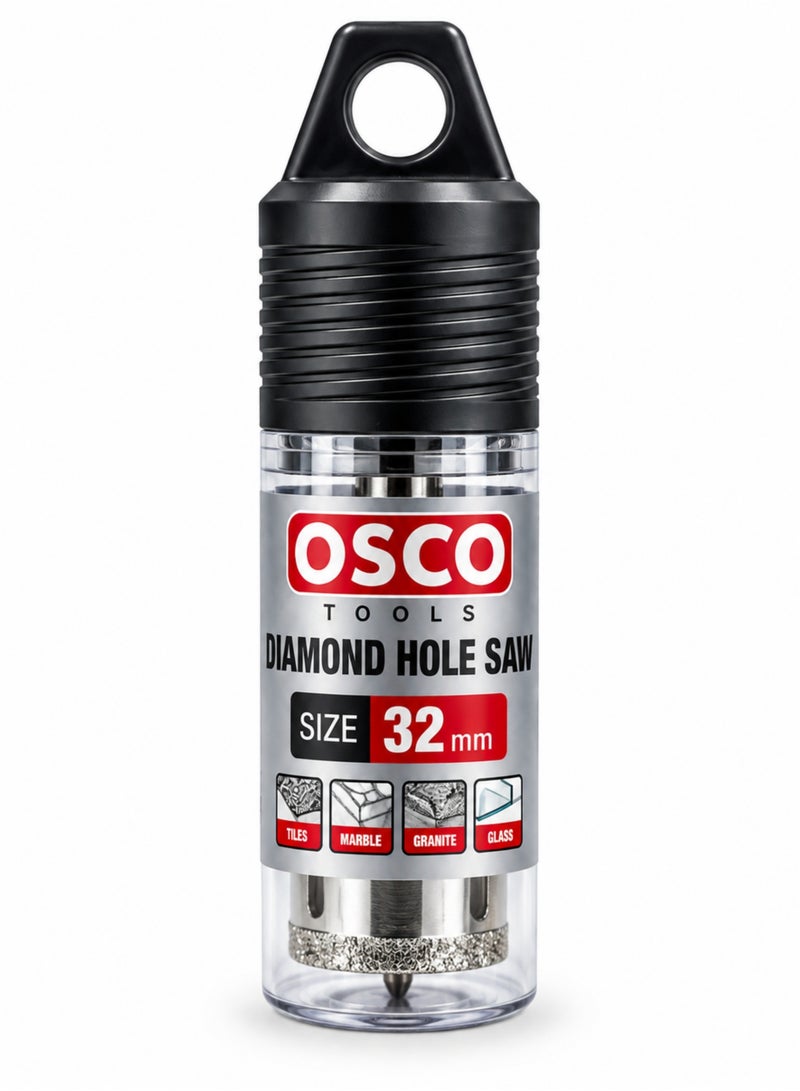 OSCO-TOOLS 32mm Diamond Grit Ceramic Hole Opener, Diamond Hole Saw for Tile, Marble, Glass, Granite & Stone, Wet & Dry Drill Bit for Clean Hole Cutting - Image 3