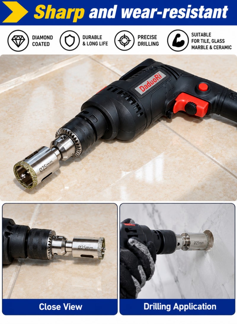 OSCO-TOOLS 32mm Diamond Grit Ceramic Hole Opener, Diamond Hole Saw for Tile, Marble, Glass, Granite & Stone, Wet & Dry Drill Bit for Clean Hole Cutting - Image 4
