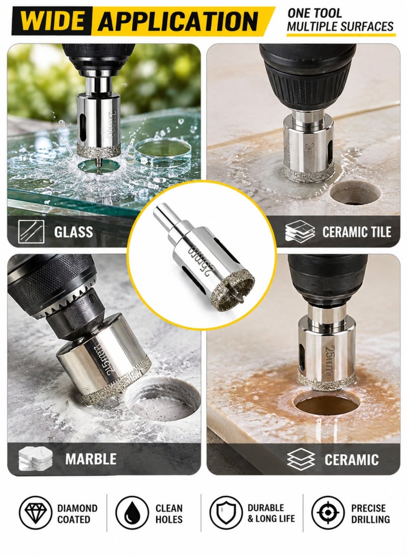 OSCO-TOOLS 32mm Diamond Grit Ceramic Hole Opener, Diamond Hole Saw for Tile, Marble, Glass, Granite & Stone, Wet & Dry Drill Bit for Clean Hole Cutting - Image 5