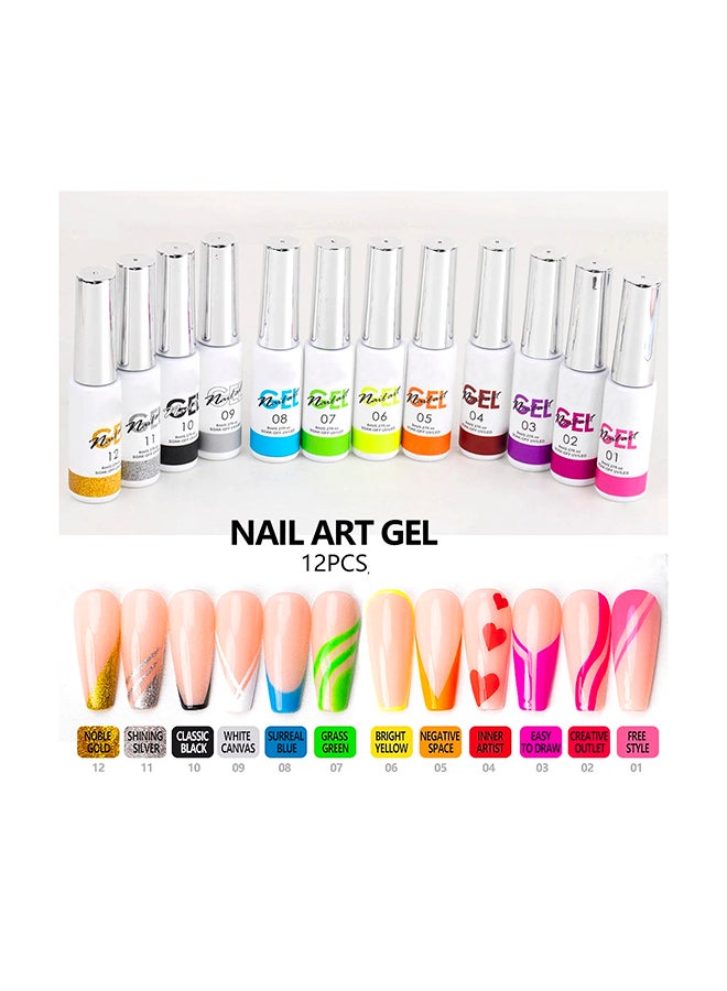 brunson Gel Liner Nail Art Paint Polish, Brush In Bottle for Soak Off Painting Drawing designs BNAGK01 - Image 2