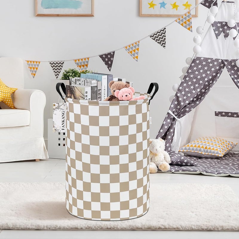 FANKANG Storage Basket, Nursery Hamper Canvas Laundry Basket Foldable with Waterproof PE Coating Large Storage Baskets for Kids Boys and Girls, Office, Bedroom, Clothes,Toys(Beige flag) - Image 4