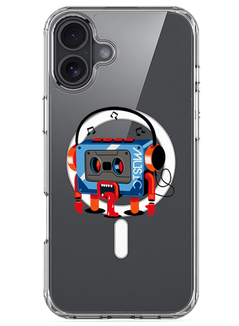 Theodor iPhone 16 Plus Magsafe Magnetic Case for iPhone Compatible with Wireless Charging, Shockproof Phone Bumper Cover - Music Recorder - Image 1