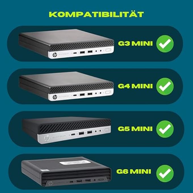 rayihni حامل لجهاز HP ELITEDESK MINI G3 G4 G5 G6 لتركيب على الحائط أو المكتب - Image 2
