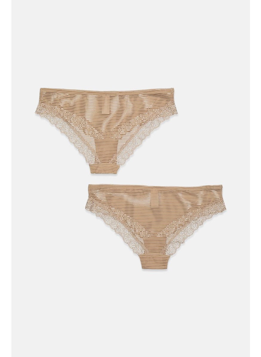 Tchibo Women 2 Pcs Brazilian Panties, Beige  - Image 2
