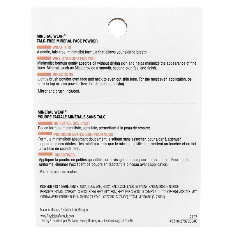 Physicians Formula Mineral Wear Talc-Free Face Powder, Light Coverage Mineral Makeup for Sensitive Skin â€“ Buff Beige - Image 3