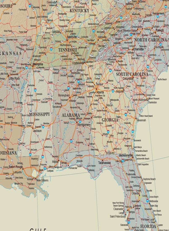 Swiftmaps ملصق خريطة الولايات المتحدة الأمريكية المعاصر المميز بحجم 24 × 36 (مغلف بطبقة لامعة بحجم 24 × 36) - Image 2