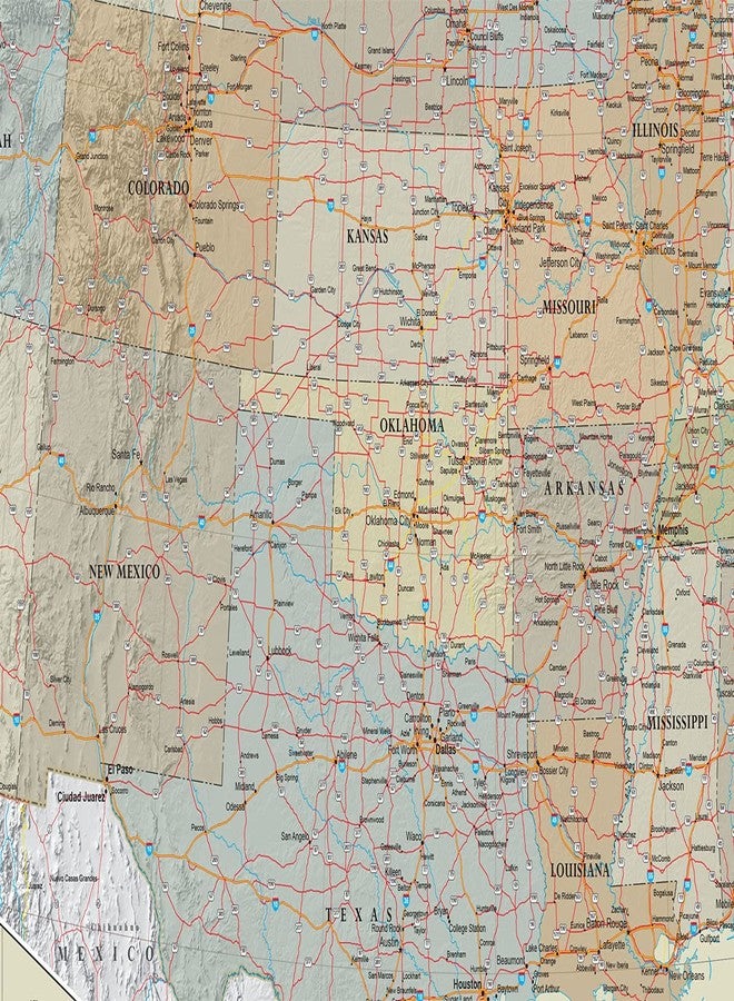 Swiftmaps ملصق خريطة الولايات المتحدة الأمريكية المعاصر المميز بحجم 24 × 36 (مغلف بطبقة لامعة بحجم 24 × 36) - Image 3