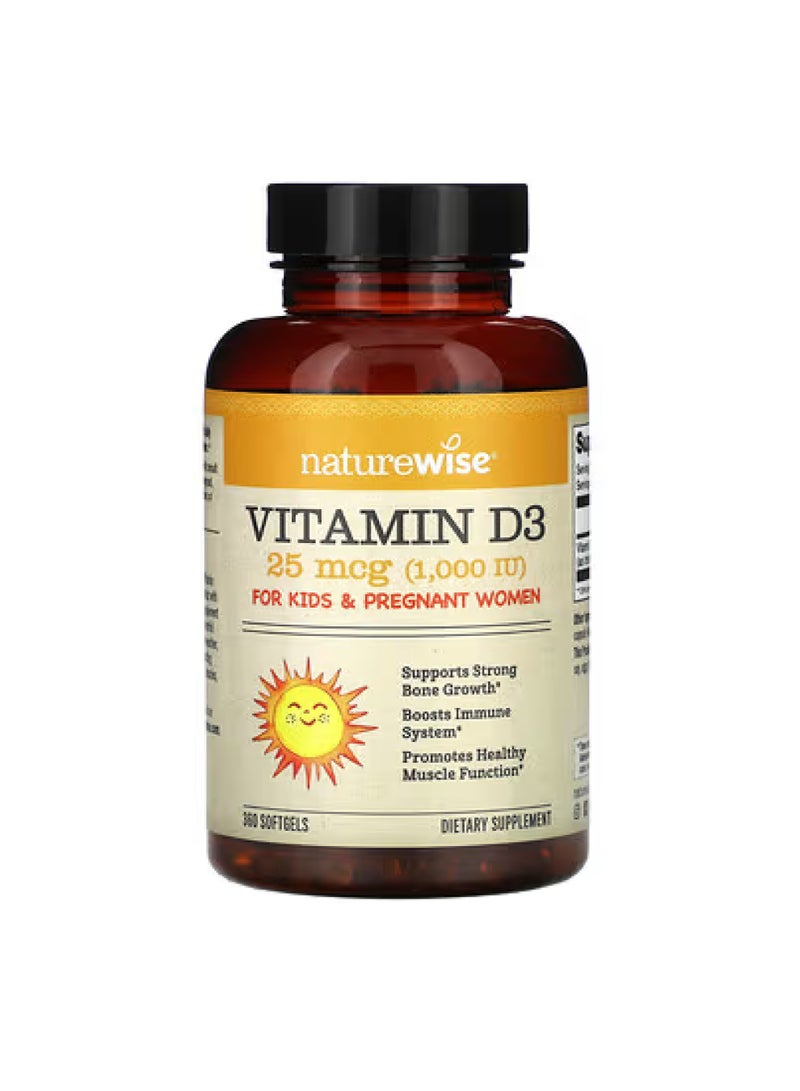 Vitamin D3, 25 mcg (1,000 IU), 360 Softgels