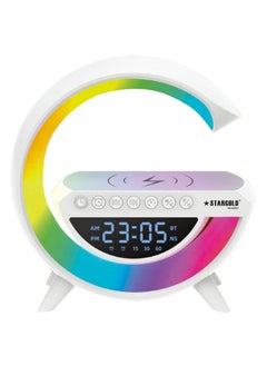 Wireless Charging Speaker, Bluetooth, 20W Power Output, Alarm Clock, 7-Color LED Night Light, Wireless Charging Pad, 1500mAh Battery, Touch Control And Music Ringtone