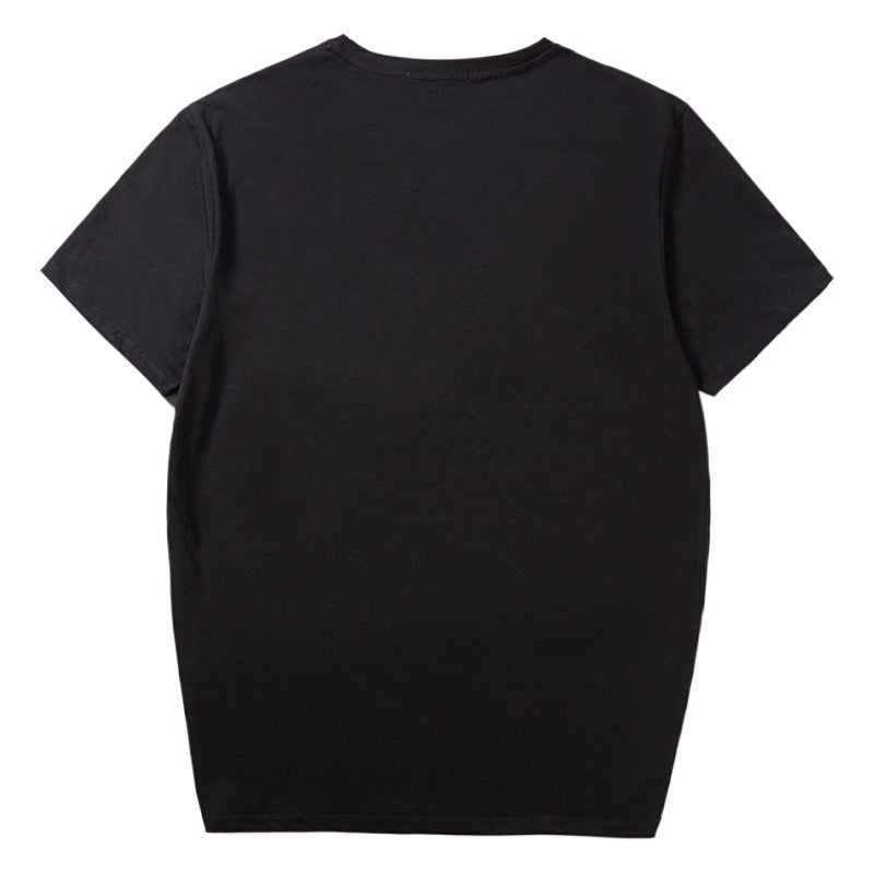 T6178 | Plus size men''s summer new round neck T-shirt men''s simple loose trendy gilding letter printed short sleeve - Image 2