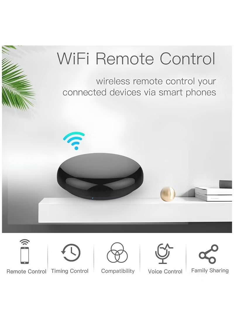 تويا جهاز تحكم عن بعد ذكي بالأشعة تحت الحمراء يعمل بتقنية الواي فاي - جهاز إرسال الأشعة تحت الحمراء لأجهزة التكييف والتلفزيون والأجهزة المنزلية، لا يتطلب جهاز تحكم مركزي، متوافق مع جوجل هوم، تحكم عن بعد باللمس والتطبيق، وظيفة التوقيت والتحكم الصوتي (دائري) - Image 2