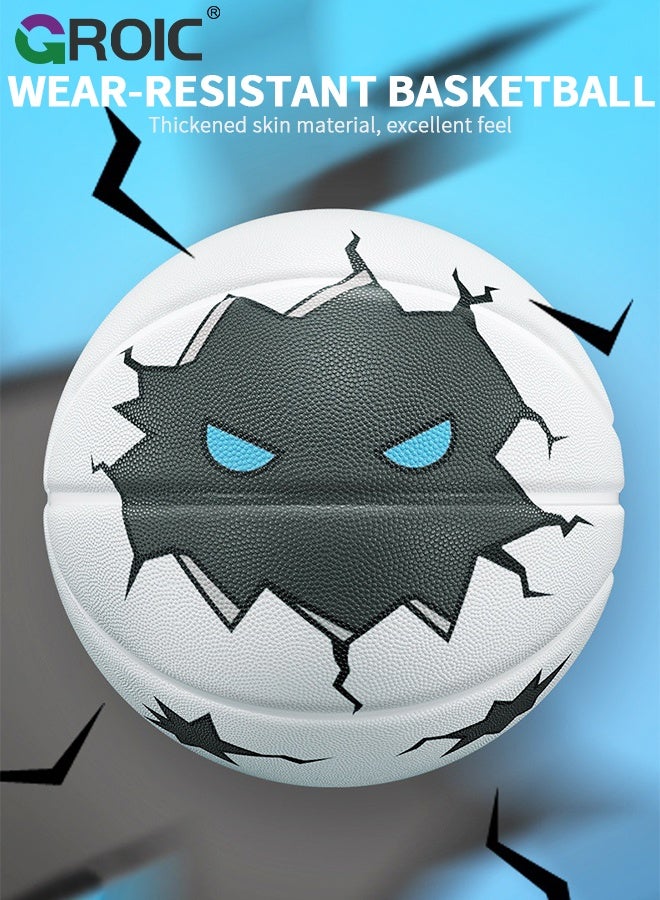 GROIC Official Size 7 Basketball - Graffiti Design Durable Rubber Training Ball for Men/Women, Outdoor Basketball Premium Elasticity/Grip Rubber Basketballs, Made for Indoor Outdoor Basketball Games - Image 3