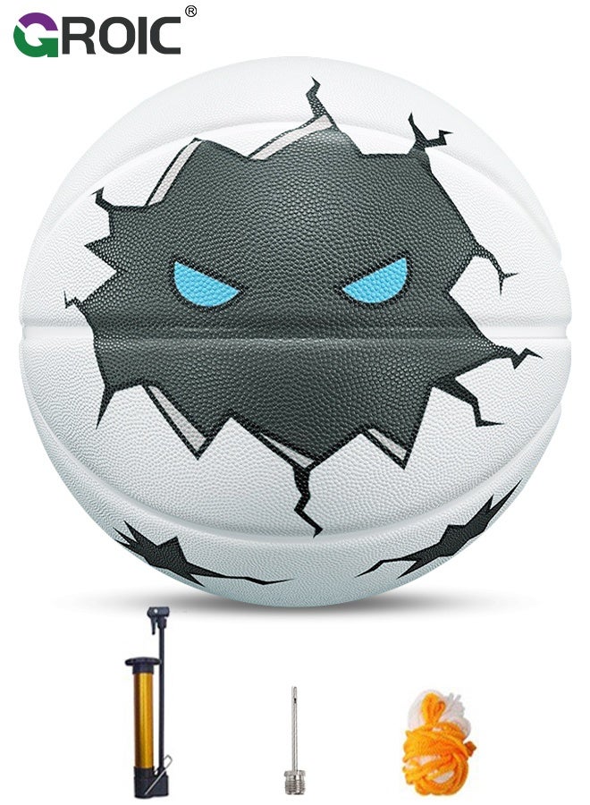 GROIC Official Size 7 Basketball - Graffiti Design Durable Rubber Training Ball for Men/Women, Outdoor Basketball Premium Elasticity/Grip Rubber Basketballs, Made for Indoor Outdoor Basketball Games - Image 1