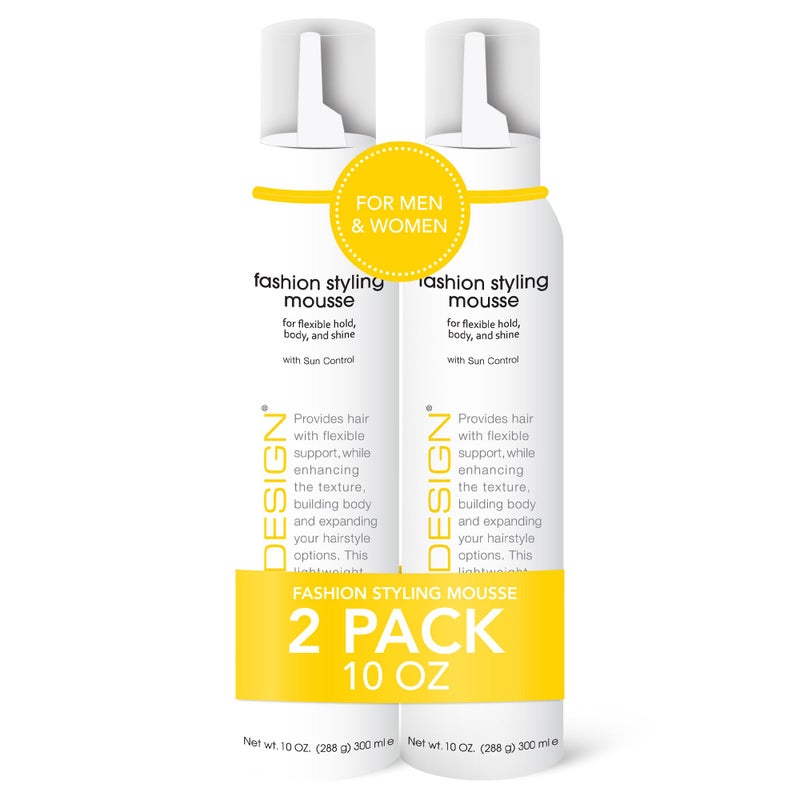 TRIDESIGN TRI Fashion Volumizing Mousse for Wavy Hair - Taming Curls, Frizz Control & Shine, Styling Foam for Women - 10 Ounce (2 Pack) - Image 1