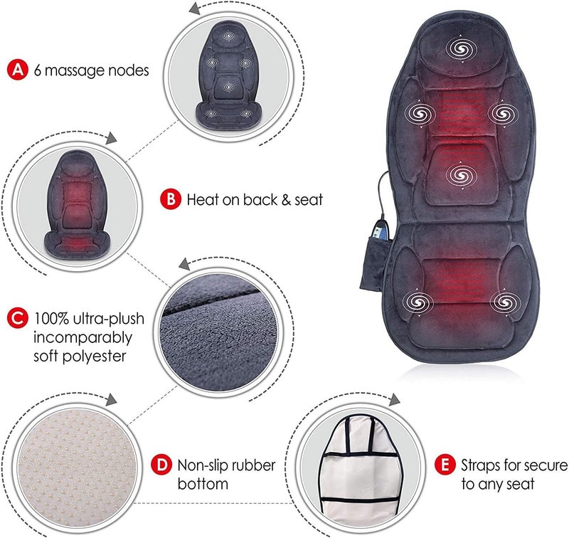 Snailax Massage Cushion, Comfortable Massager with Vibration for Back, Massage Seat for Relaxing at Home and Office, Gifts for Men/Women/Family - Image 5