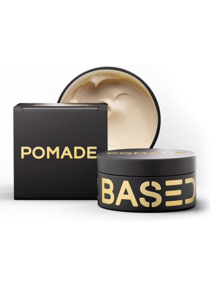 Based Bodyworks بومادة للرجال، عناية شعر عالية الجودة مع تثبيت متوسط، لمعان طبيعي وعطر، سهلة التطبيق ومناسبة لجميع أنواع الشعر، بومادة مرطبة ومغذية (2.5 أونصة عبوة واحدة) - Image 5