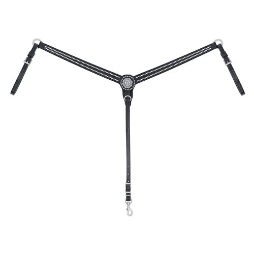 Weaver Leather Back in Black Tapered RinginCenter Breast Collar Black Horse - Image 1