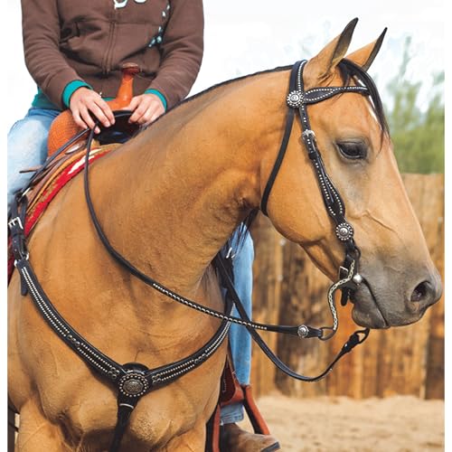 Weaver Leather Back in Black Tapered RinginCenter Breast Collar Black Horse - Image 3