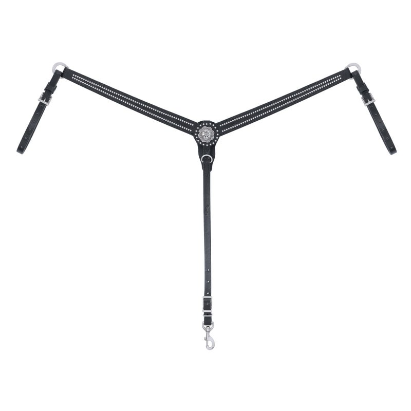 Weaver Leather Back in Black Tapered RinginCenter Breast Collar Black Horse - Image 2