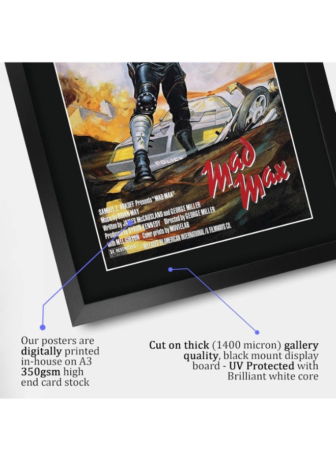 HWC Trading HWC Trading Mad Max 1 Movie Poster Mel Gibson Signed 16 x 12 inch Framed Gift Printed Autograph Film Print Photo Picture Display - 16" x 12" Framed  - Image 4