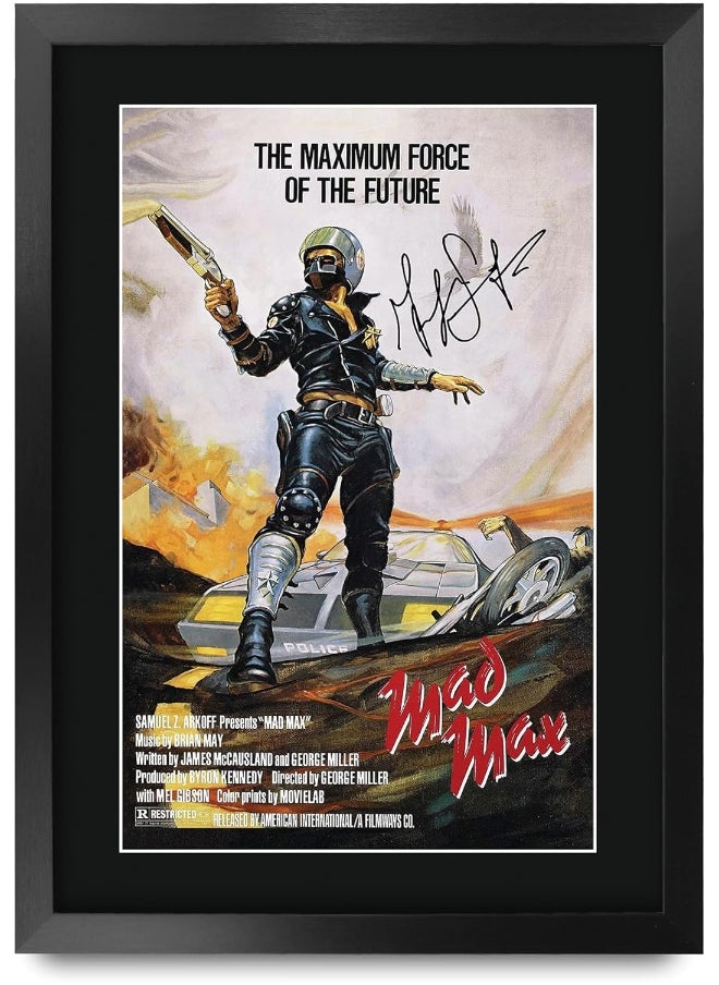 HWC Trading HWC Trading Mad Max 1 Movie Poster Mel Gibson Signed 16 x 12 inch Framed Gift Printed Autograph Film Print Photo Picture Display - 16" x 12" Framed  - Image 1