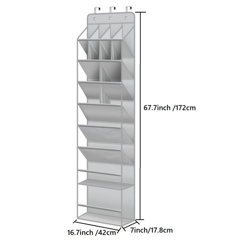 Fabric Wall-Mounted Door Storage Shoe Bag Oxford Arrangement Storage Shoe Organizer Behind The Door - Image 1