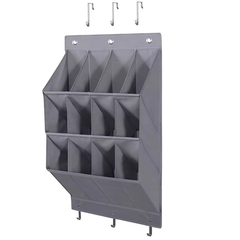 Fabric Wall-Mounted Door Storage Shoe Bag Oxford Arrangement Storage Shoe Organizer Behind The Door - Image 4