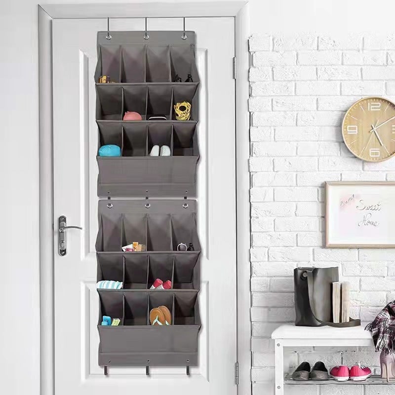 Fabric Wall-Mounted Door Storage Shoe Bag Oxford Arrangement Storage Shoe Organizer Behind The Door - Image 3