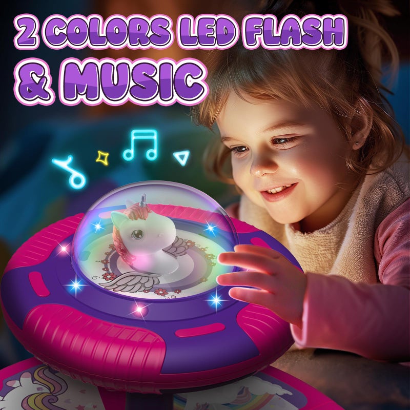 Flooyes Unicorn Sit and Spin Toys for Toddlers Girls 2 Years Old, Christmas Birthday Gifts for 1 2 3 4, with LED and Music, 360Â° Spin - Image 2