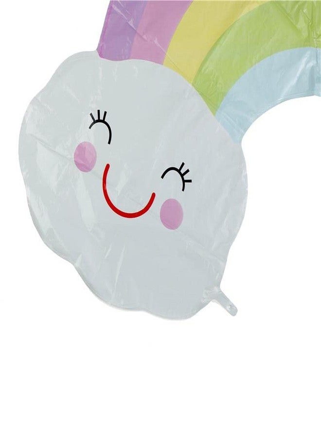 Selibration بالون فويل على شكل سحابة بوجه مبتسم واحد من سيليبريشن، مقاس 18 بوصة، بألوان متعددة، مناسب لحفلات أعياد ميلاد الأطفال، والمنزل، وحفلات استقبال المولود، وديكورات حفلات قوس قزح، ولوازم الحفلات والمناسبات (عبوة من قطعة واحدة). - Image 2