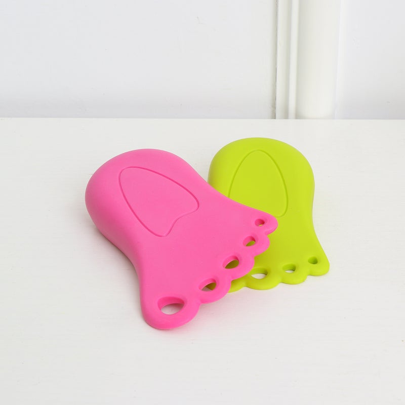2pcs Foot Shape Door Stopper Windproof Floor Stop Anti-pinch Hand Door Shield Rubber Door Stopper Anti-collision Floor Knob Green Rosy - Image 3