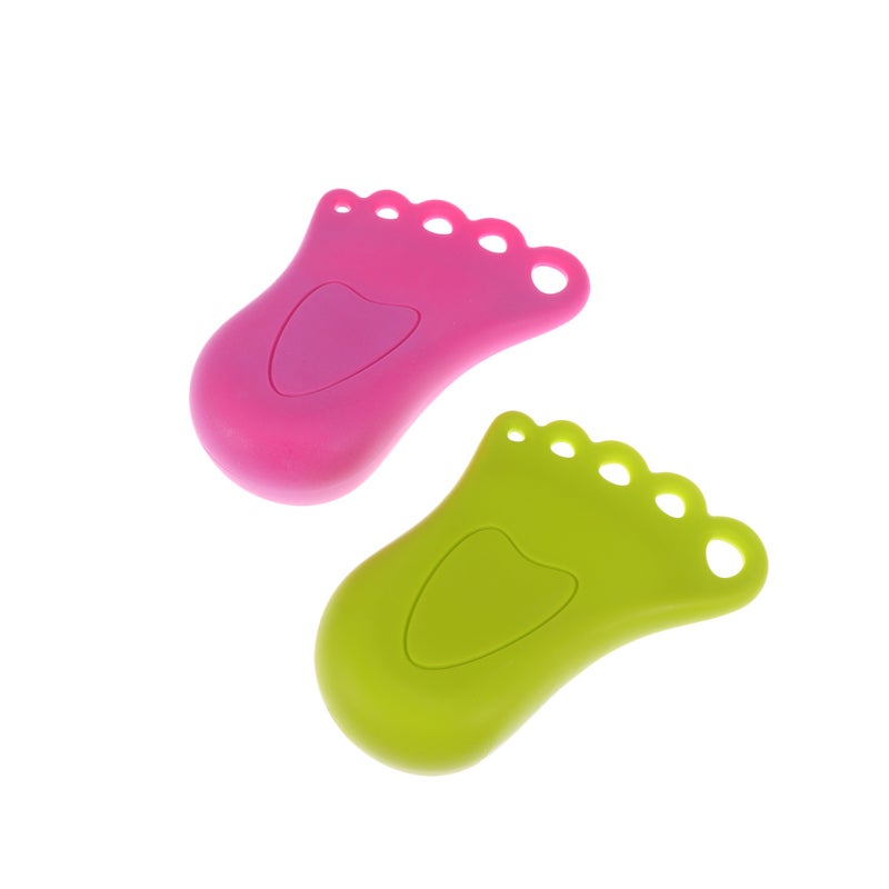 2pcs Foot Shape Door Stopper Windproof Floor Stop Anti-pinch Hand Door Shield Rubber Door Stopper Anti-collision Floor Knob Green Rosy - Image 1