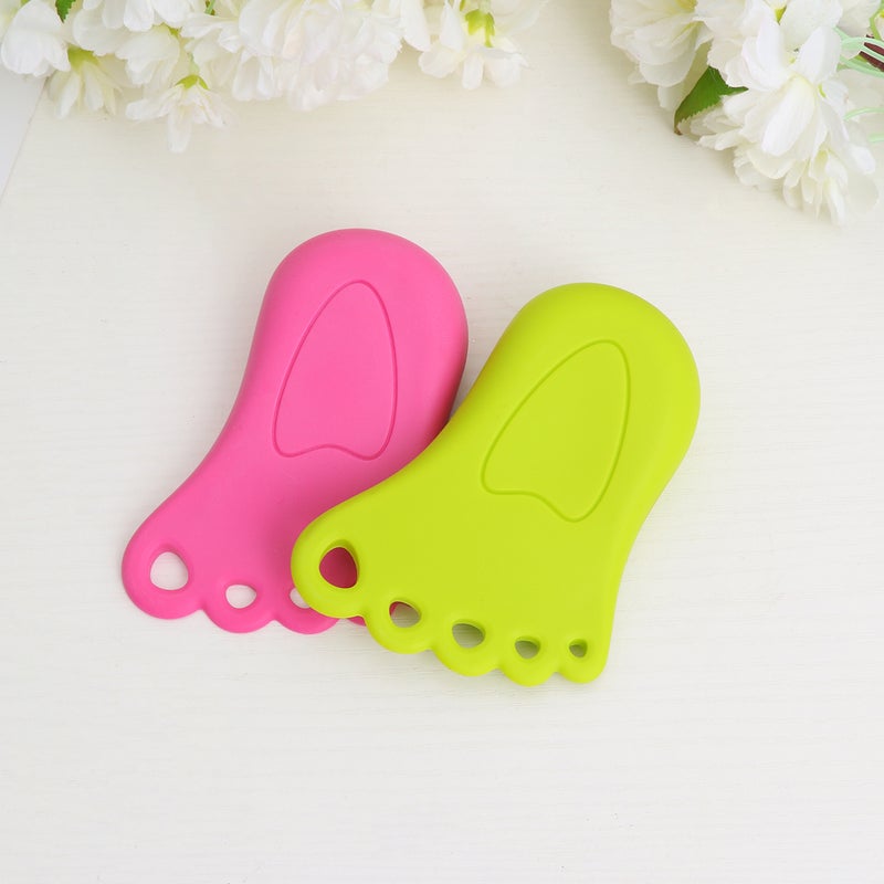 2pcs Foot Shape Door Stopper Windproof Floor Stop Anti-pinch Hand Door Shield Rubber Door Stopper Anti-collision Floor Knob Green Rosy - Image 4