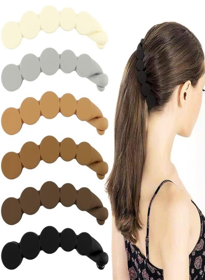 VORSET 3 Pcs Large Matte Finish Banana Button Hair Clips for Women & Girls - Non-Slip Circle Claw Clips for Thick Hair - Multicolor Banana Clips for Daily Use, Party & Office Hairstyle - Image 3