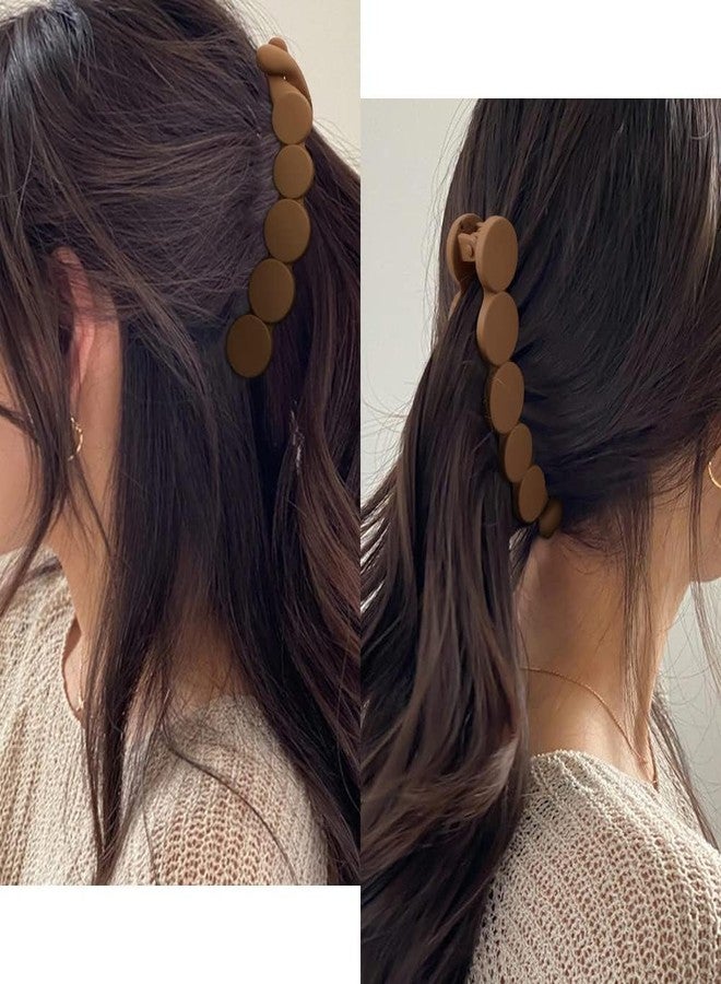 VORSET 3 Pcs Large Matte Finish Banana Button Hair Clips for Women & Girls - Non-Slip Circle Claw Clips for Thick Hair - Multicolor Banana Clips for Daily Use, Party & Office Hairstyle - Image 4