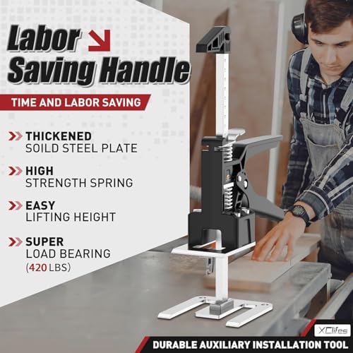 XClifes Labor Saving Arm Jack Handle 2 Pack, Construction Jack, Wall Tile Locator, Multi Function Height Adjustment Lifting Device, Door Panel Lifting Cabinet, Raised 9.8 in, Pair Dynamic Load 420 LB - Image 3
