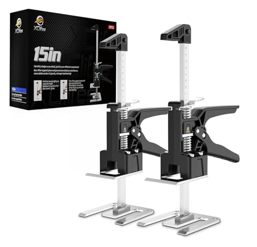 XClifes Labor Saving Arm Jack Handle 2 Pack, Construction Jack, Wall Tile Locator, Multi Function Height Adjustment Lifting Device, Door Panel Lifting Cabinet, Raised 9.8 in, Pair Dynamic Load 420 LB - Image 1
