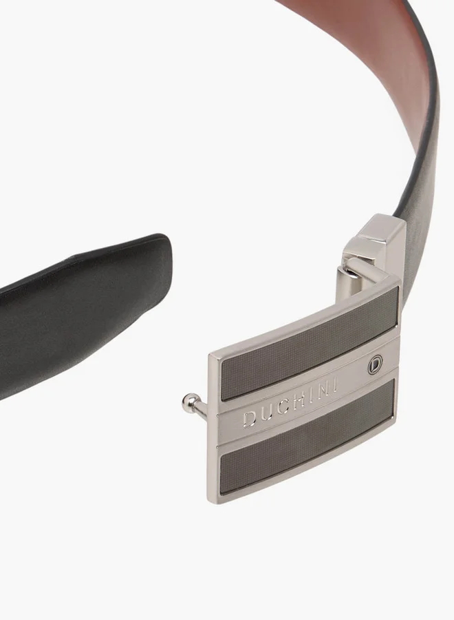 DUCHINI Solid Belt with Auto Lock Buckle Closure