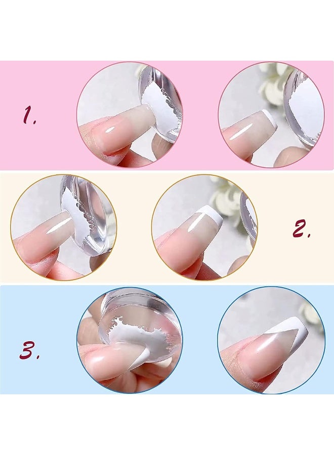 4pcs Nail Stamper with Scraper, Clear Silicone Jelly Stamper for Nail Art Design, Transparent Nail Art Stamping Stamper French Tip for DIY Nails Manicure Tools Kit - Image 5
