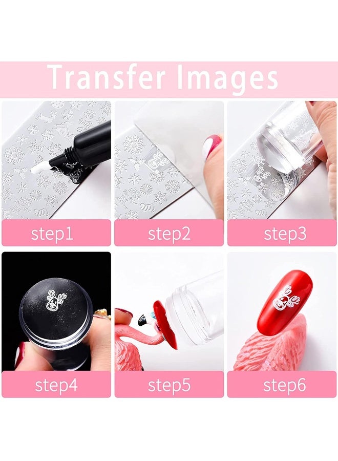 4pcs Nail Stamper with Scraper, Clear Silicone Jelly Stamper for Nail Art Design, Transparent Nail Art Stamping Stamper French Tip for DIY Nails Manicure Tools Kit - Image 4