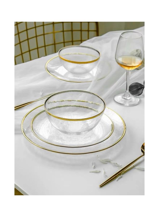 Electroplated Cold Grain Glass Fruit Bowl Clear 13x6cm - Image 4