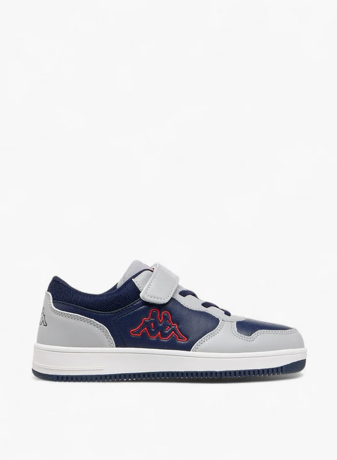 Kappa Boys' Colourblock Low Ankle Sneakers with Hook and Loop Closure