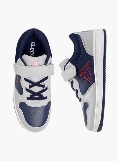 Kappa Boys' Colourblock Low Ankle Sneakers with Hook and Loop Closure