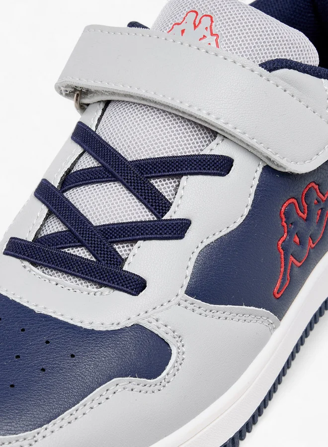 Kappa Boys' Colourblock Low Ankle Sneakers with Hook and Loop Closure